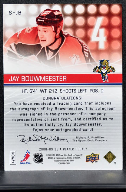 2008-09 Upper Deck Be a Player Signatures Jay Bouwmeester Panthers Auto 0321