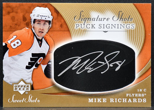 2007-08 UD Sweet Shot Signature Shots Puck Signings Mike Richards Auto 7767