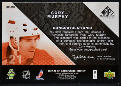 2007-08 SP Game Used Exclusives Cory Murphy RE-MU Panthers RC Auto 007/100 2766