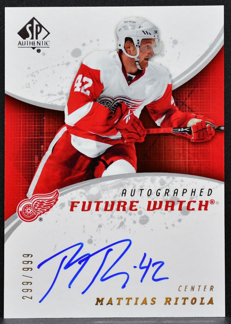 2008-09 SP Authentic Future Watch Auto Mattias Ritola 228 Red Wings RC Auto 7080