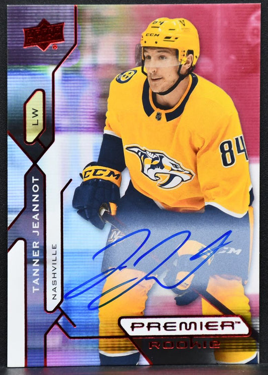 2021-22 UD Premier Rookie Autographs Tanner Jeannot 105 RC Auto