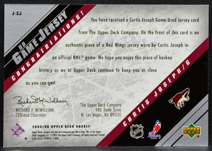 2005-06 Upper Deck Series 1 UD Game Jersey Curtis Joseph Coyotes Jersey 2211