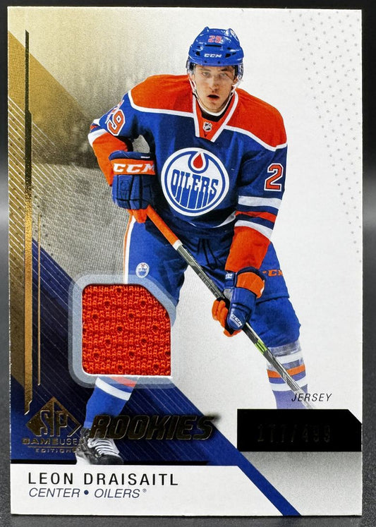 2014-15 SP Game Used Rookies Leon Draisaitl 147 Edmonton Oilers Auto Jersey