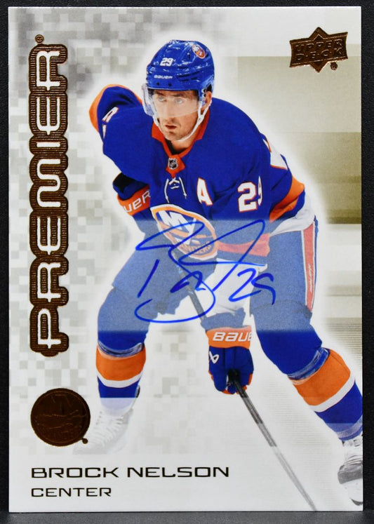 2024-25 Upper Deck Premier Bronze Auto Brock Nelson 21 Islanders Auto 3592