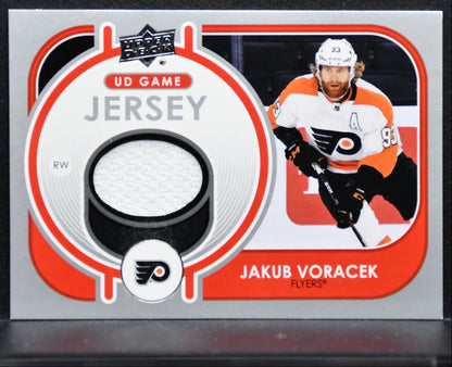 2021-22 Upper Deck Series 1 UD Game Jersey Jakub Voracek Flyers Jersey 4817
