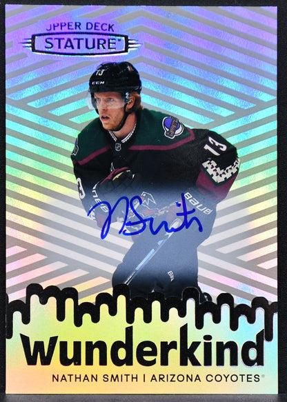 2022-23 UD Stature Wunderkind Auto Nathan Smith W-29 Arizona Coyotes Auto