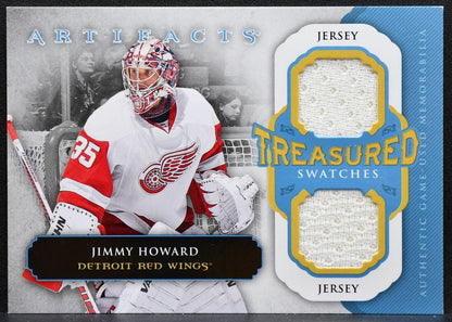 2013-14 UD Artifacts Treasured Swatches Blue Jimmy Howard Red Wings Jersey 5109