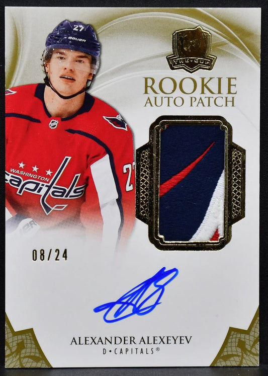 2020-21 UD The Cup Rookie Auto Patch Gold Foil Alexander Alexeyev 113  RC /24