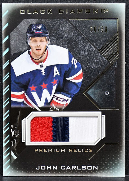 2021-22 Upper Deck Black Diamond Premium Relics John Carlson 26/50 Patch 8579