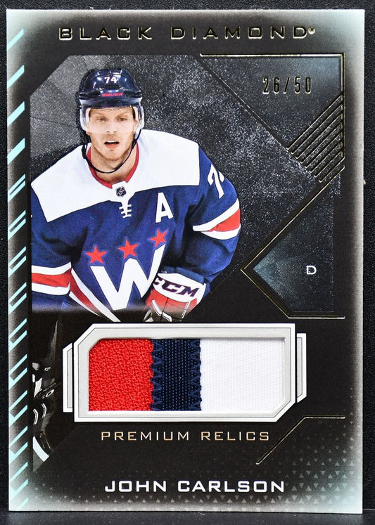 2021-22 Upper Deck Black Diamond Premium Relics John Carlson 26/50 Patch 8579