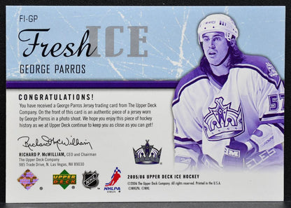 2005-06 Upper Deck Ice Fresh George Parros FI-GP Los Angeles Kings Jersey 9754