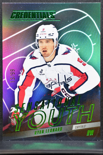 2025-26 UD Credentials Sensational Youth Green Ryan Leonard RC 13/99 3604