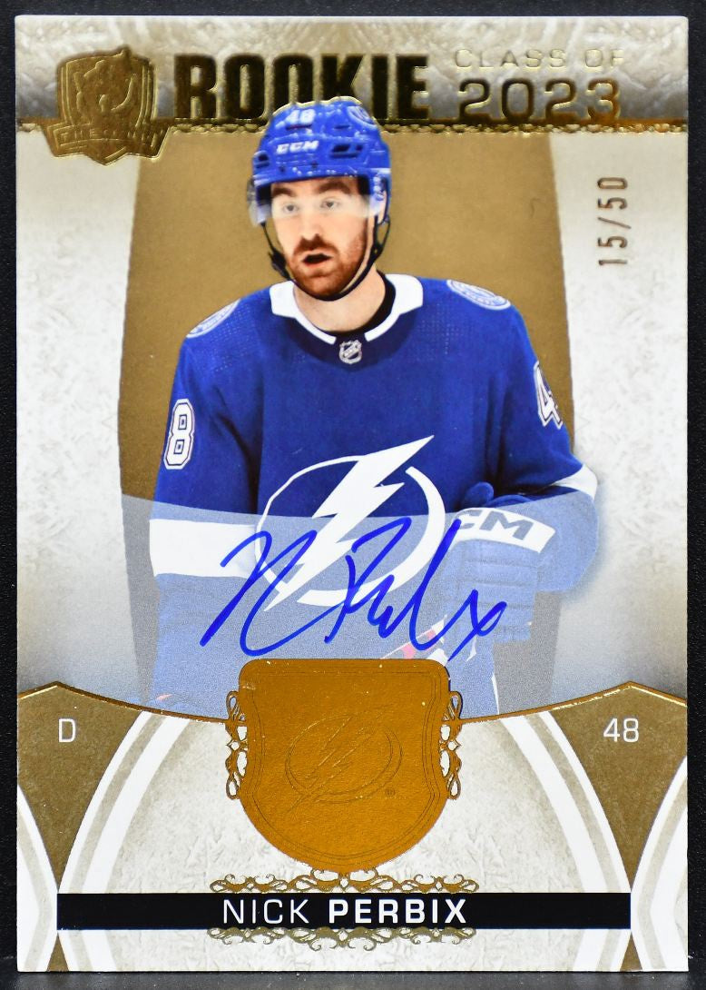 2022-23 UD The Cup Class of 2023 Gold Foil Perbix Lightning RC Auto 15/50 5293