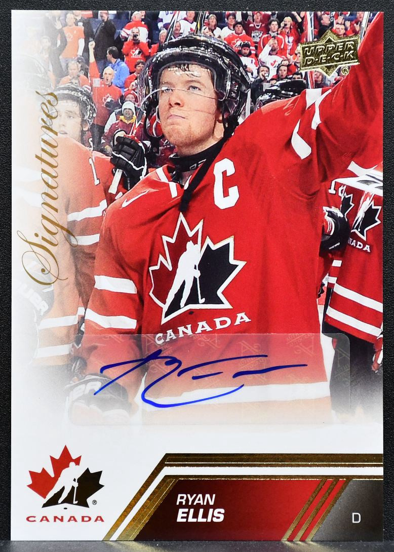2013-14 Upper Deck Team Canada Gold Signatures Ryan Ellis 75 Canada Auto 7798