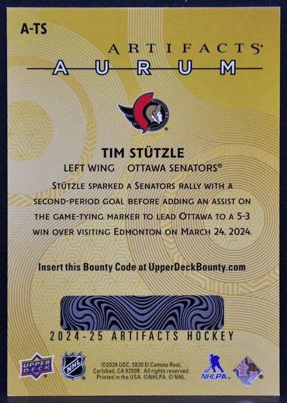 2024-25 Upper Deck Artifacts Aurum Tim Stutzle A-TS Ottawa Senators 1885