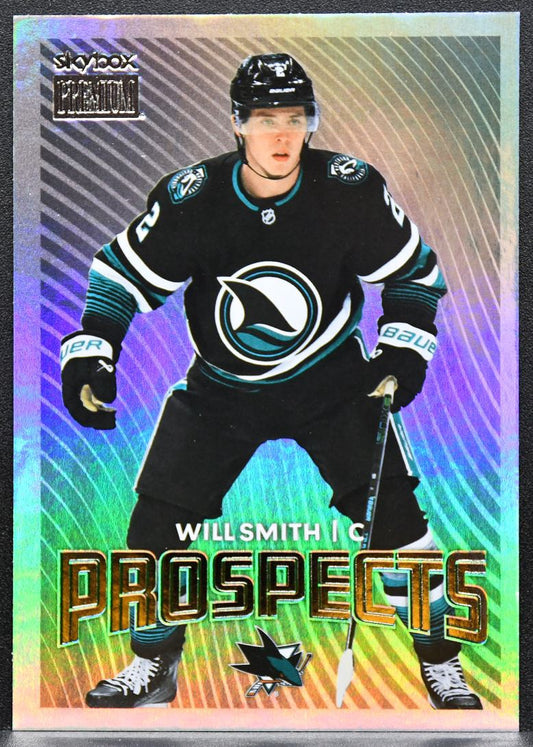 2024-25 SkyBox Metal Universe Skybox Premium Prospects Will Smith Sharks RC 4339