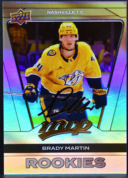 2025-26 UD MVP Rookies Silver Script Brady Martin 257 Predators RC 3658