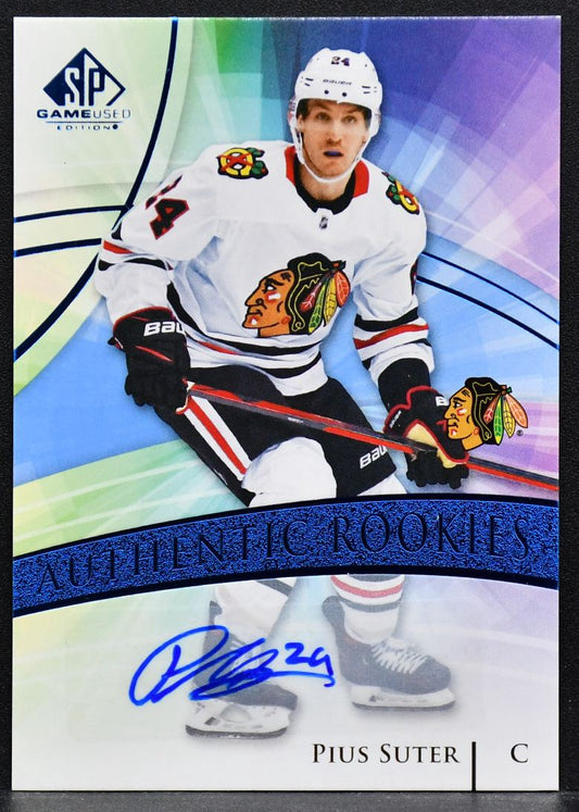 2020-21 SP Game Used Authentic Rookies Auto Pius Suter 134 RC Auto