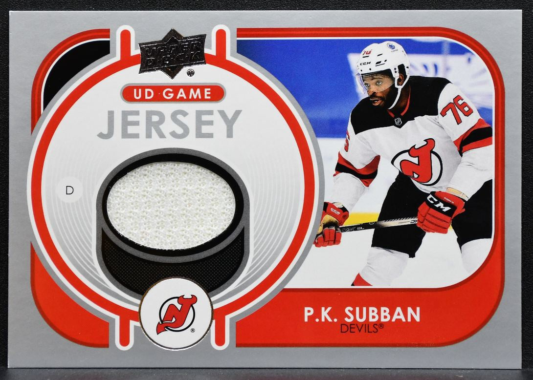 2021-22 Upper Deck UD Game Jersey P.K. Subban GJ-PS Devils Jersey 5043