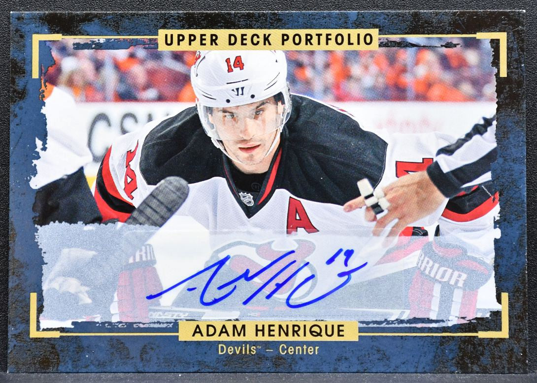 2015-16 Upper Deck Portfolio Autographs Adam Henrique 132 Devils Auto 1724