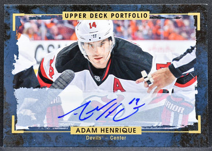 2015-16 Upper Deck Portfolio Autographs Adam Henrique 132 Devils Auto 1724