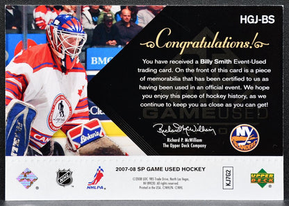2007-08 SP Game Used Legends Classic Jersey Billy Smith 008/100 Jersey 3209