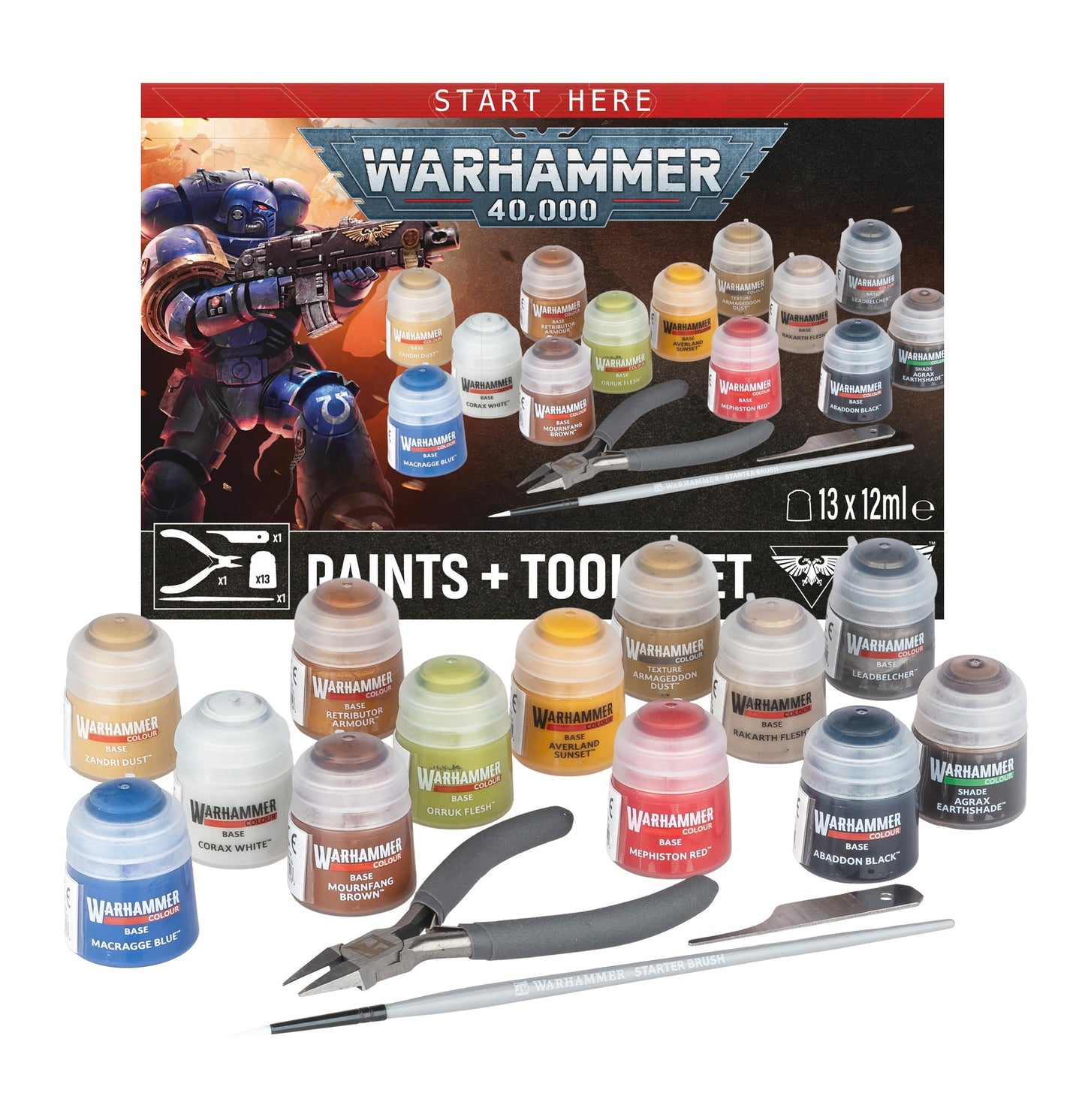 40K Paints + Tools Set