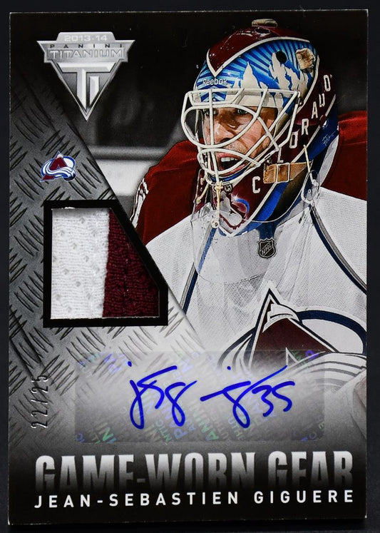 2013-14 Panini Titanium Game-Worn Gear Giguere GA-JSG Auto 22/25 Patch