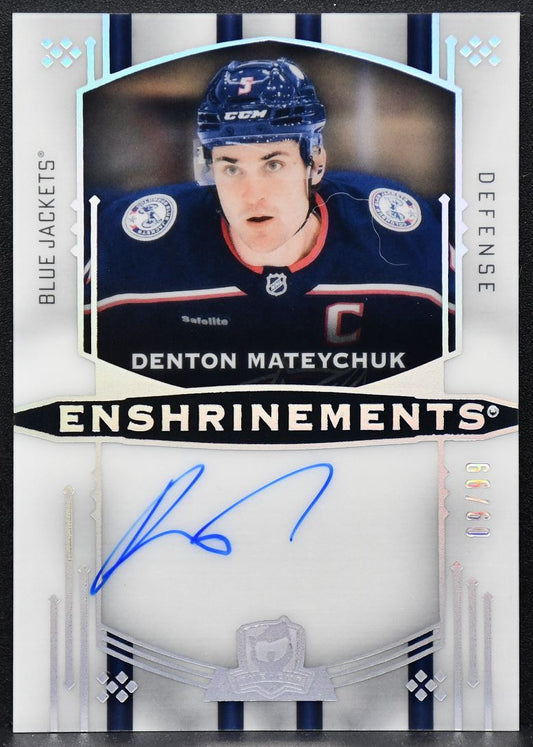 24-25 UD The Cup Enshrinements Denton Mateychuk E-DM Blue Jackets Auto 09/69 9249
