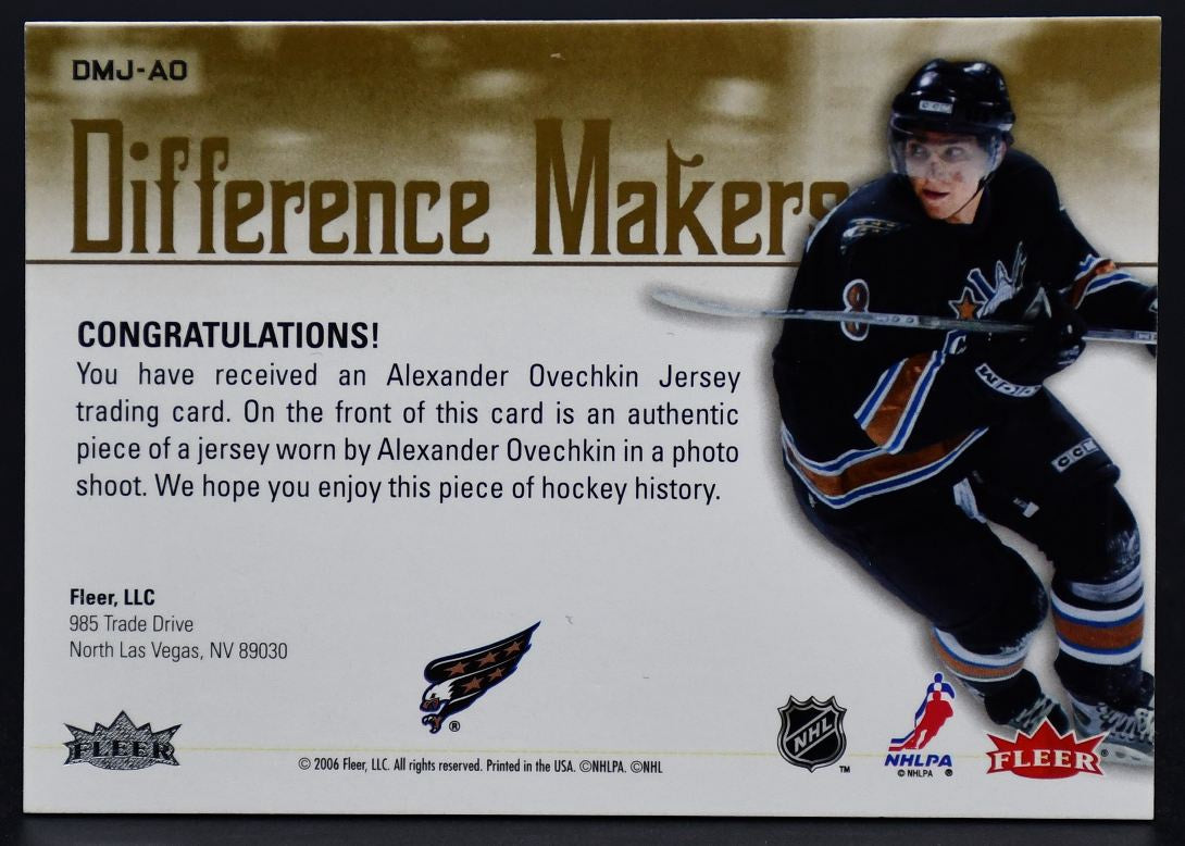 2005-06 Fleer Ultra Difference Makers Jerseys Alexander Ovechkin DMJ-AO RC