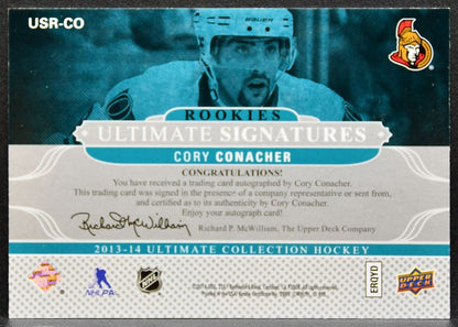 2013-14 UD Ultimate Collection RC Cory Conacher USR-CO Senators RC Auto 0751