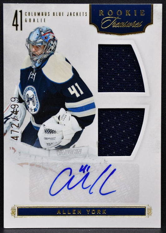 2011-12 Panini Rookie Treasures Signatures Allen York 151 RC Auto Jersey 0978