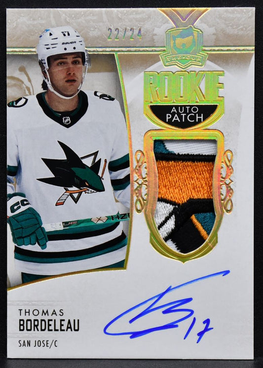 2022-23 UD The Cup Rookie Auto Patch Thomas Bordeleau 132  RC Auto 22/24 Patch