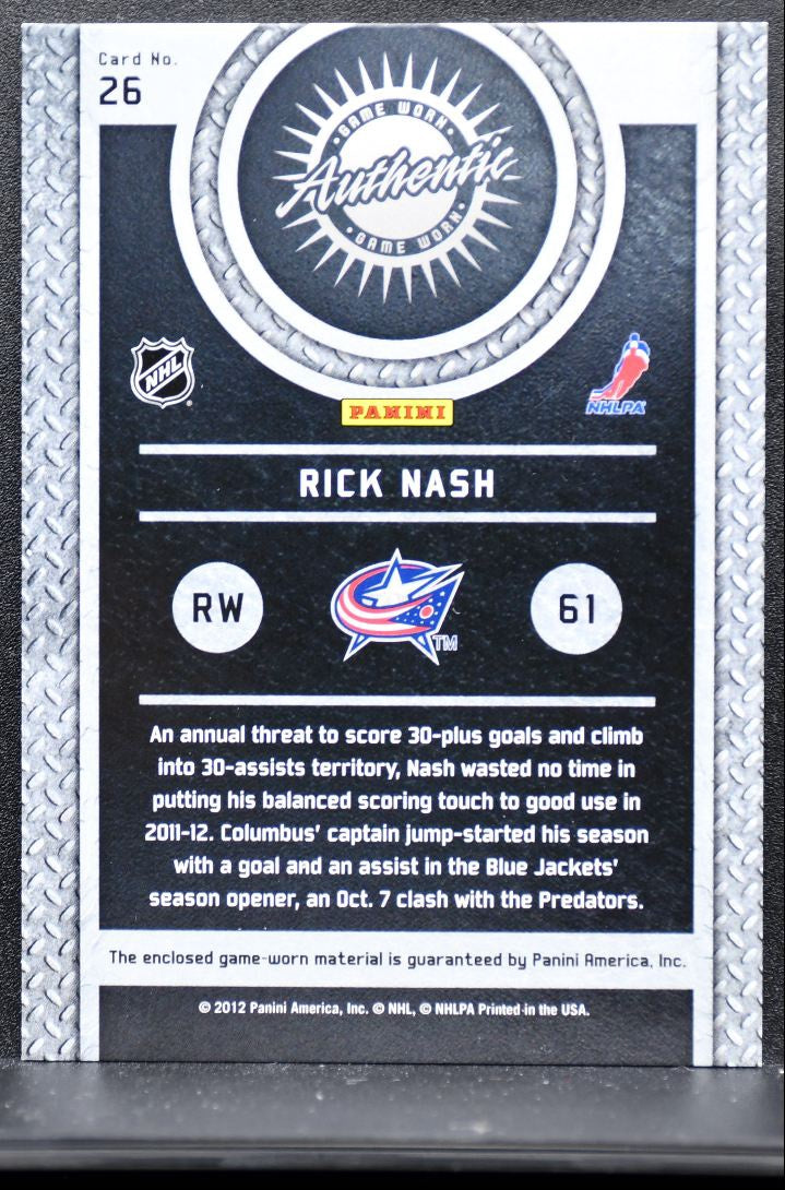 2011-12 Panini Titanium Game-Worn Gear Rick Nash 26 Jackets Jersey 7924