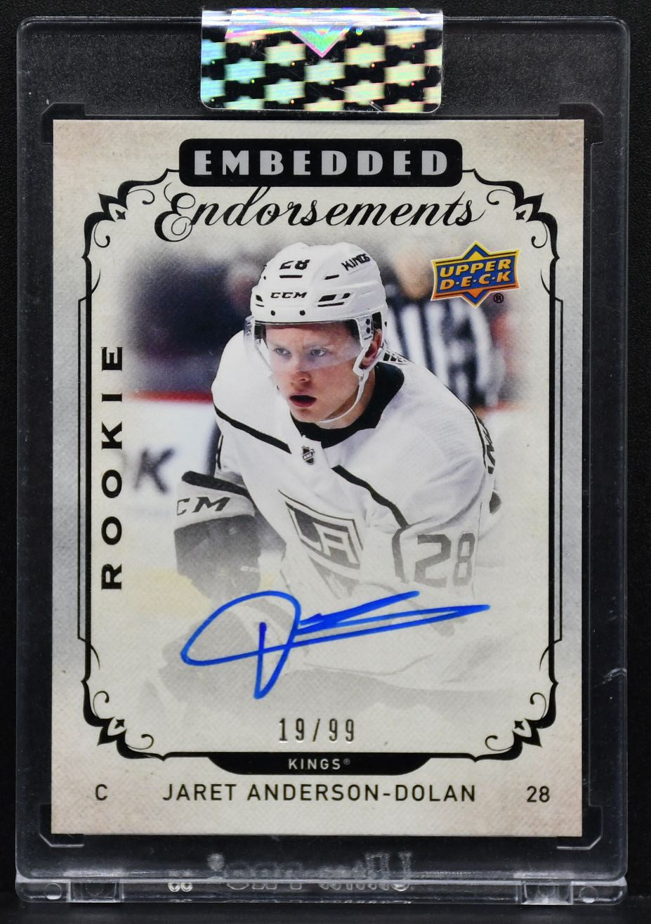 2018-19 UD Clear Cut Embedded Endorsements Rookies Jaret Anderson-Dolan Auto 99