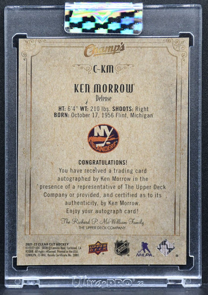 2021-22 UD Clear Cut Champs Ken Morrow C-KM New York Islanders Auto