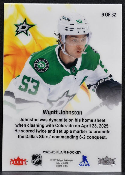 2025-26 Flair Hot Hues Wyatt Johnston 9 Dallas Stars 1082