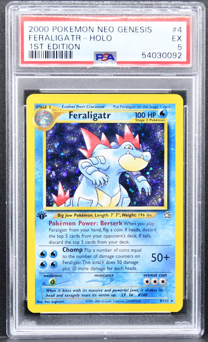 Pokémon Neo Genesis Feraligatr 4 Holo Rare 1st Edition Holofoil PSA 5 EX