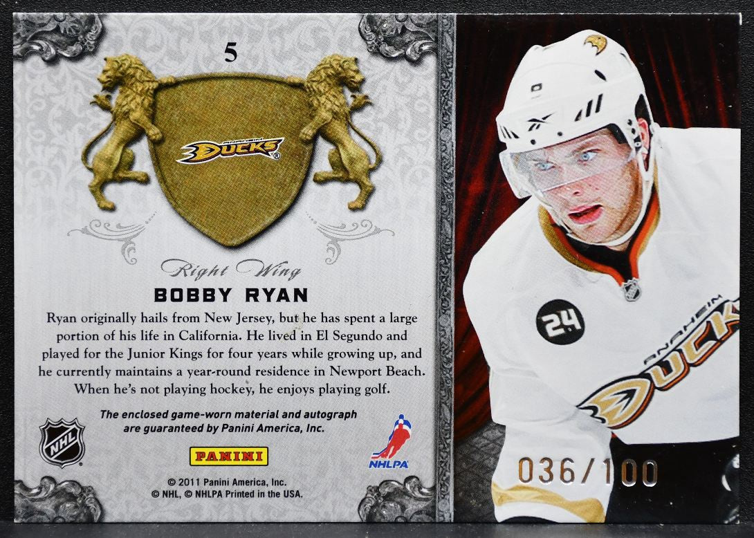 2011-12 Crown Royale All the King's Men Mem Auto Ryan Auto 036/100 Jersey 2411