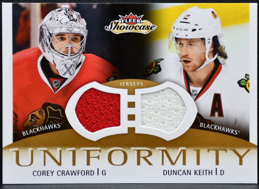 2013-14 Fleer Showcase Uniformity Jersey Keith/Crawford Blackhawks Jersey 9614