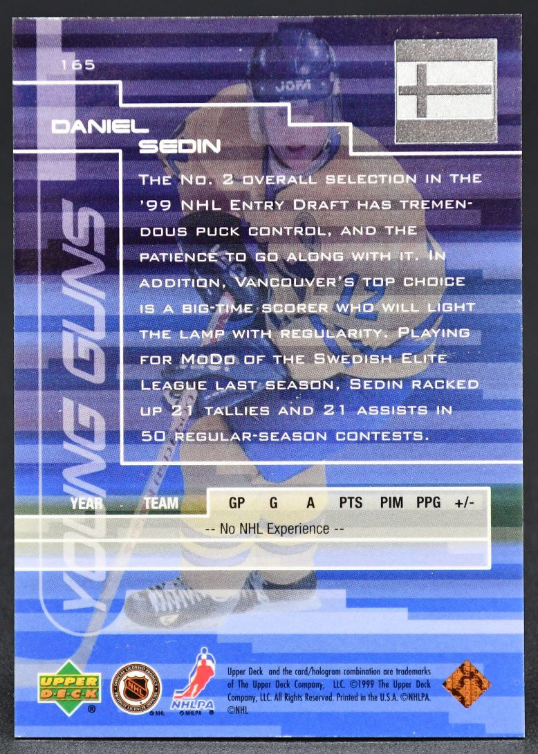 1999-00 UD Young Guns Daniel Sedin 165 RC