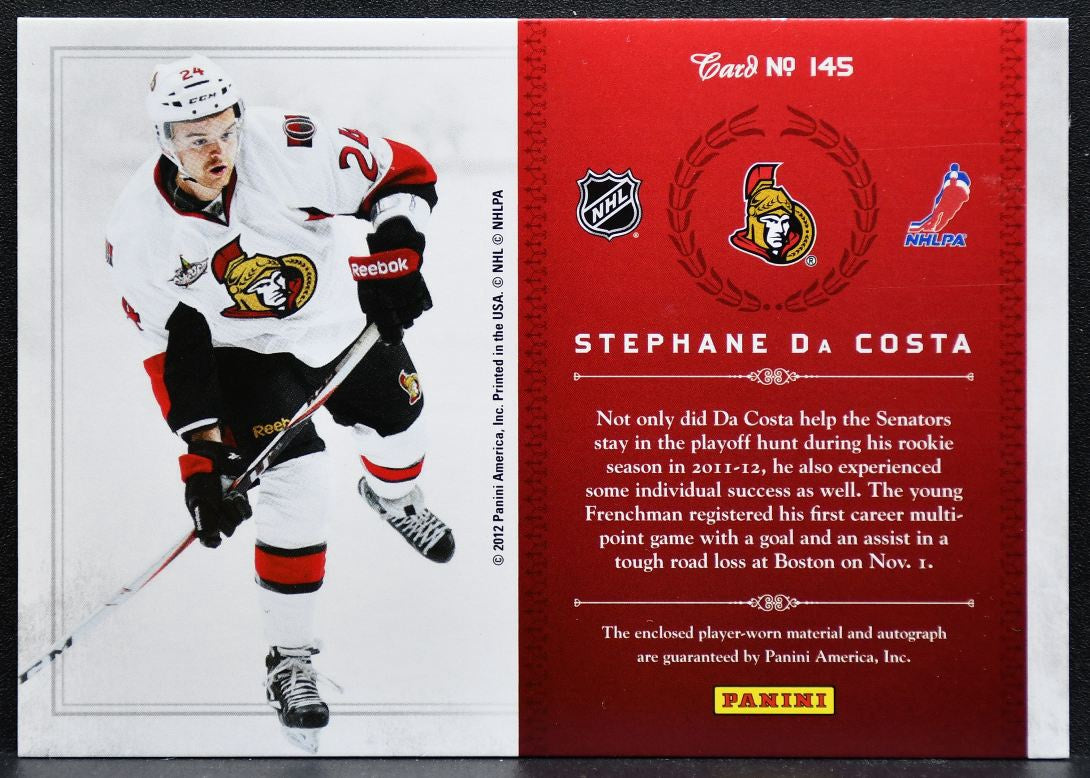 2011-12 Panini Rookie Anthology Treasures Stephane Da Costa RC Auto 8108