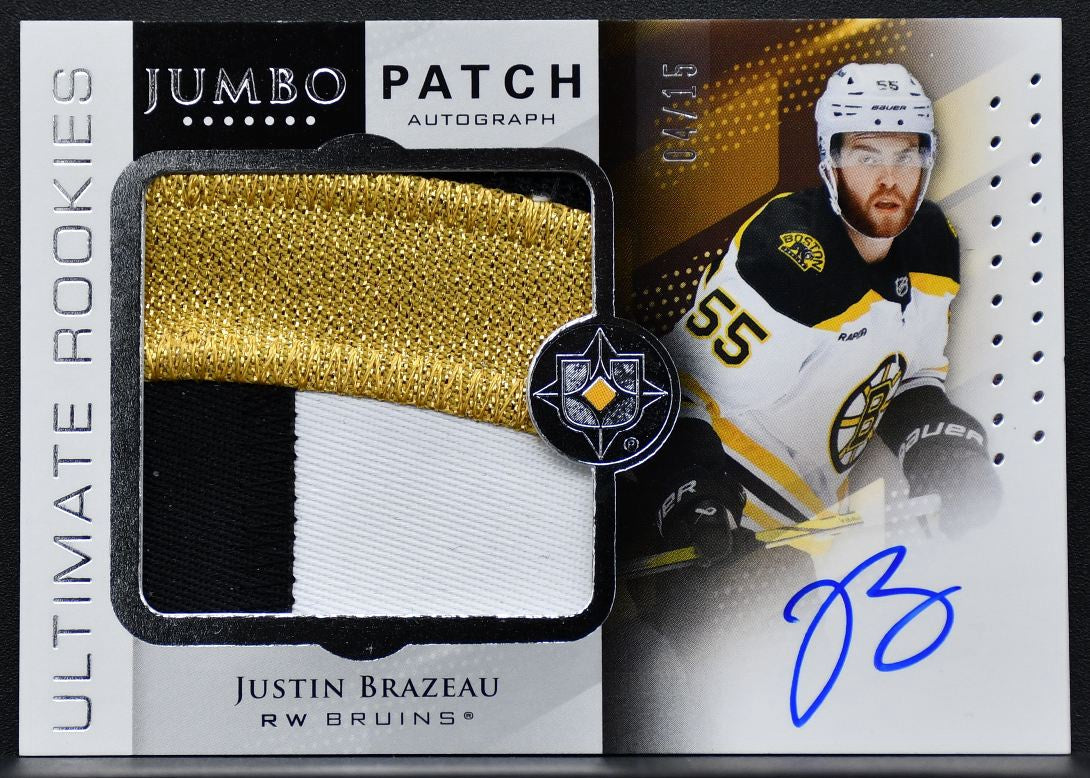 24-25 UD Ultimate Collection RCs Jumbo Patch Brazeau Bruins RC Auto /15 Patch 3131