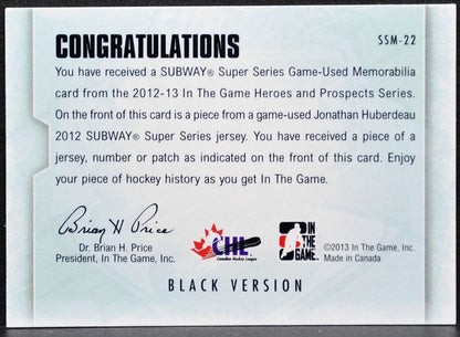 2012-13 ITG Heroes & Prospects Subway Super Series Patches Huberdeau Patch 2110