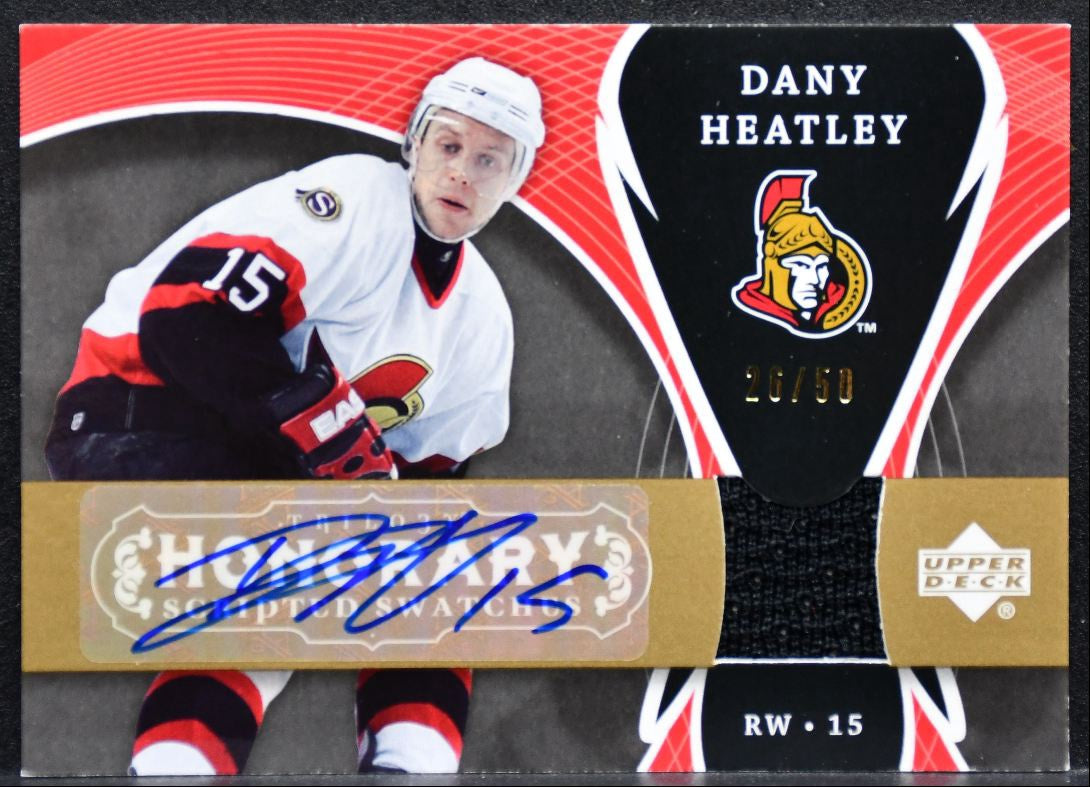 2007-08 UD Trilogy Honorary Scripted Swatches Dany Heatley Auto 20/50 1342