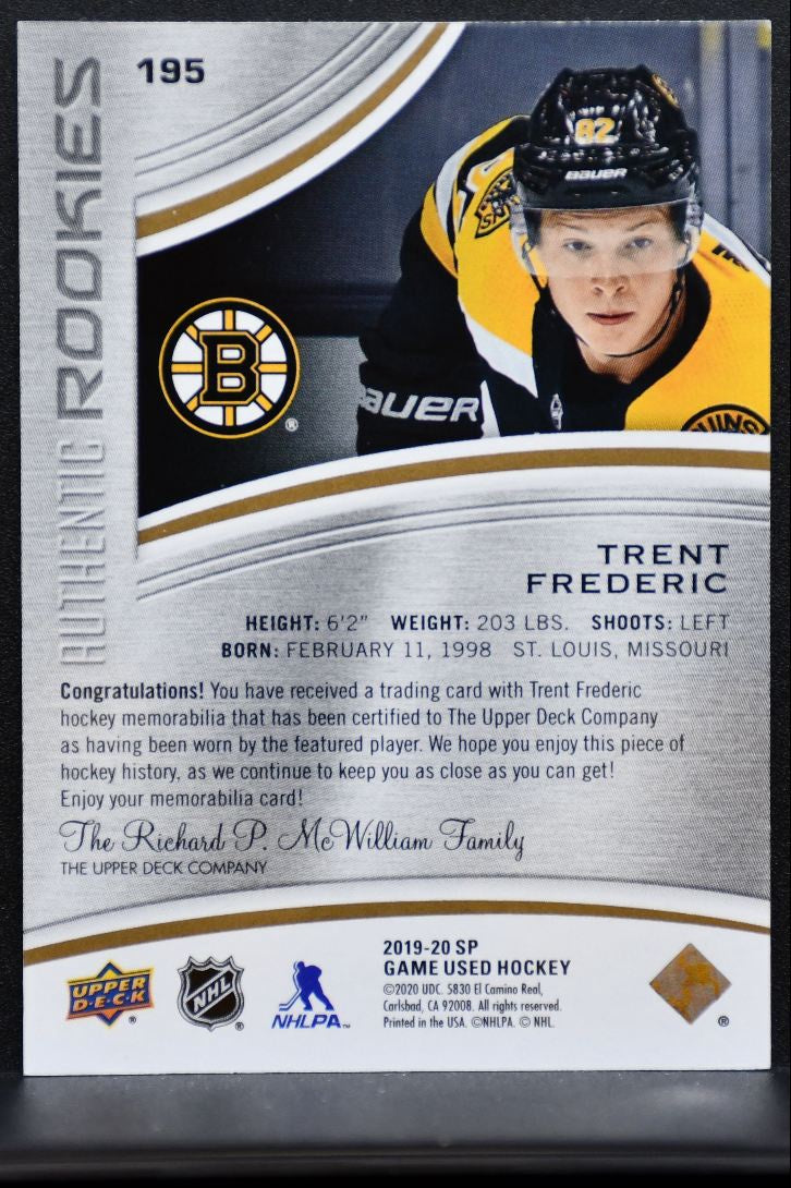 2019-20 SP Game Used Authentic Gold Relics Frederic RC 305/599 Jersey 5982