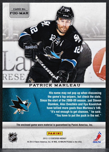 2012-13 Panini Fabric of the Game Mirror Hot Box Marleau 42/75 Jersey 5017