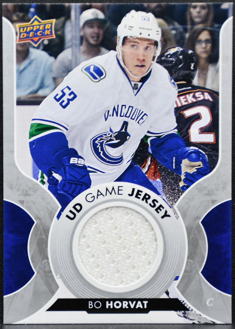 2017-18 Upper Deck Series 1 UD Game Jersey Bo Horvat GJ-BH Canucks Jersey 2997