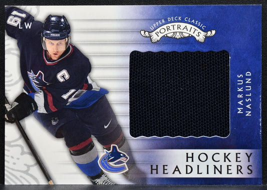 2003-04 UD Classic Portraits Headliners Markus Naslund HH-MN Canucks Jersey 0493