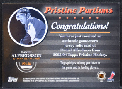 2003-04 Topps Pristine Portions Jersey Daniel Alfredsson Senators Jersey 9106